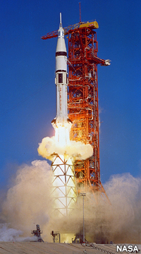 Launch of a Saturn 1B from Kennedy Space Center.